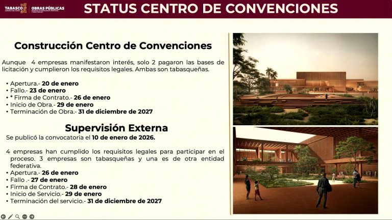 Van dos empresas tabasqueñas por la construcción del nuevo Centro de Convenciones en Villahermosa